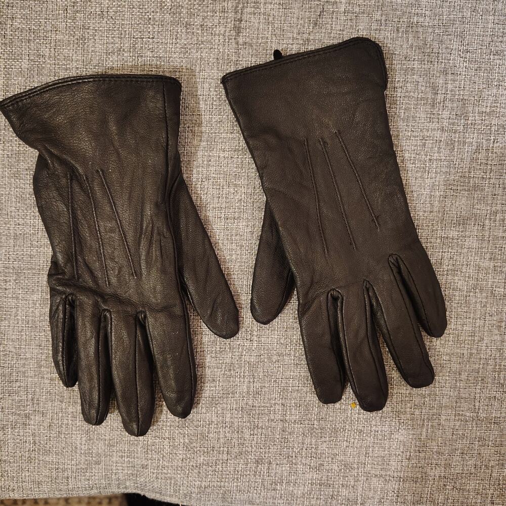 Women’s Genuine Leather Gloves – Black – Polyester Lined